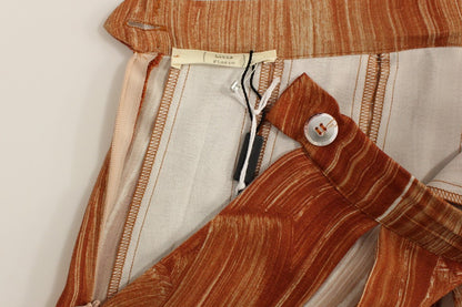 Jupe chic orange marron jusqu'au genou de Licia Florio