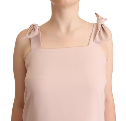 P.A.R.O.S.H. Pink Polyester Sleeveless Midi Feather Shift Dress by P.A.R.O.S.H.