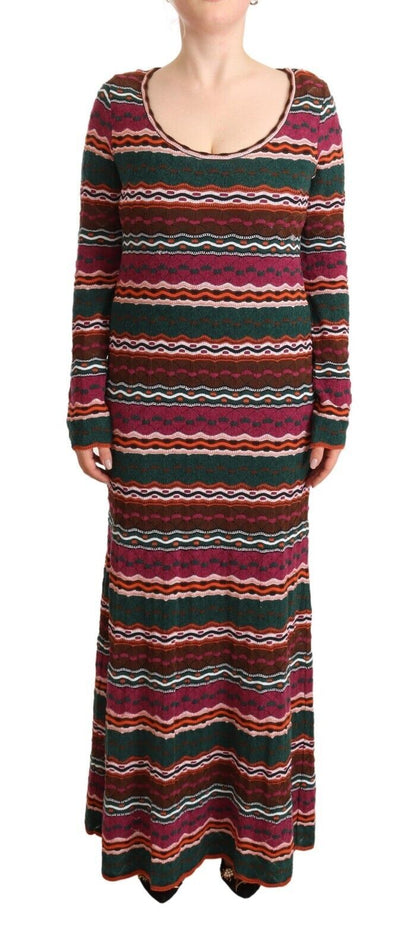 Missoni Multicolor Stripe Wool Knitted Maxi Sheath Dress by Missoni