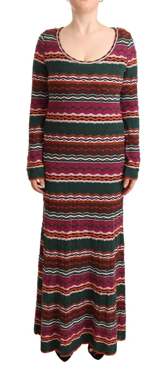 Missoni Multicolor Stripe Wool Knitted Maxi Sheath Dress by Missoni