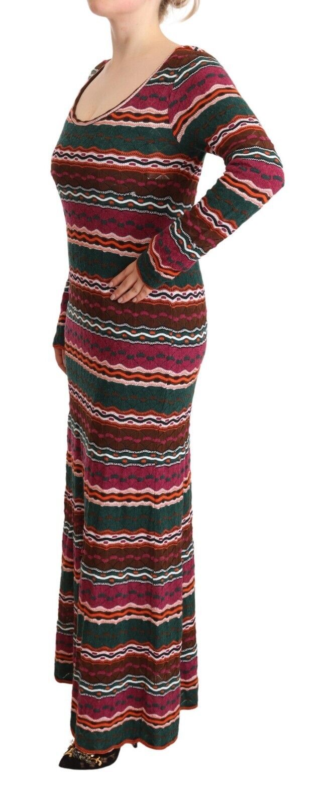 Missoni Multicolor Stripe Wool Knitted Maxi Sheath Dress by Missoni