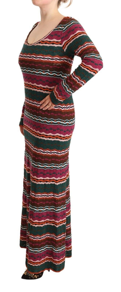Missoni Multicolor Stripe Wool Knitted Maxi Sheath Dress by Missoni