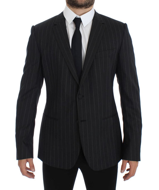 Veste blazer en laine à rayures grises chic Dolce &amp; Gabbana