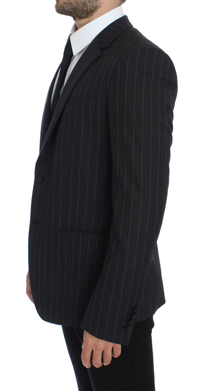 Veste blazer en laine à rayures grises chic Dolce &amp; Gabbana