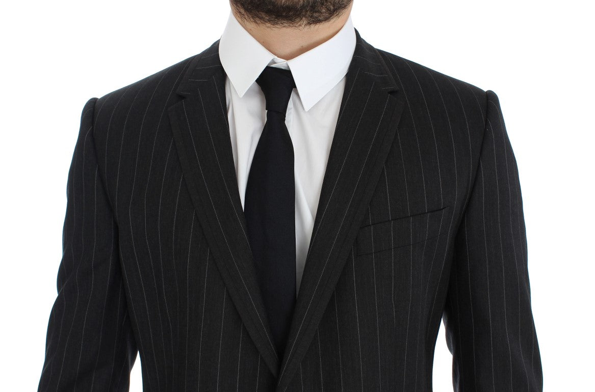 Veste blazer en laine à rayures grises chic Dolce &amp; Gabbana