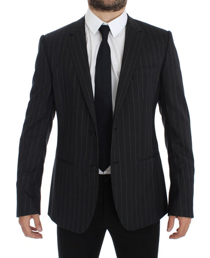 Veste blazer en laine à rayures grises chic Dolce &amp; Gabbana