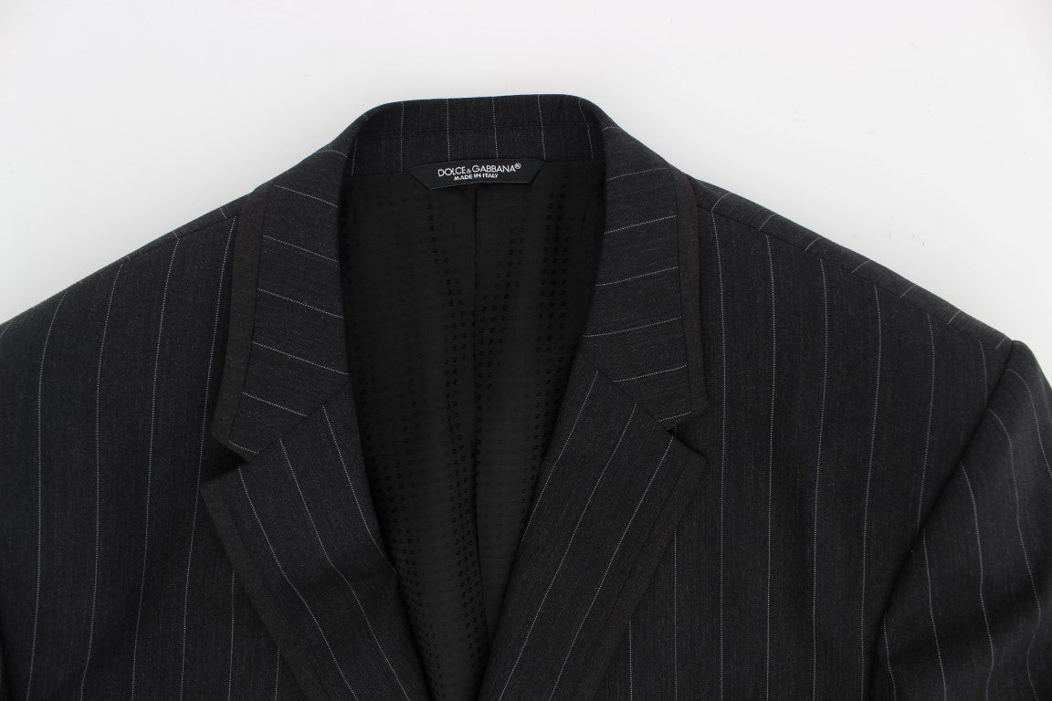 Veste blazer en laine à rayures grises chic Dolce &amp; Gabbana