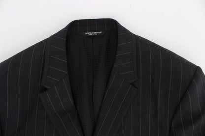 Veste blazer en laine à rayures grises chic Dolce &amp; Gabbana