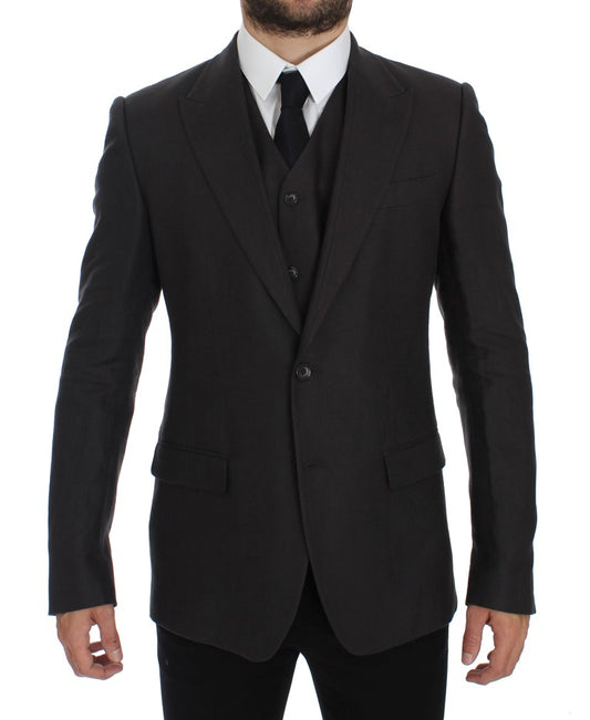 Blazer et gilet élégants en lin gris Dolce &amp; Gabbana