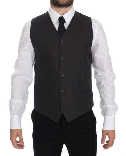 Dolce & Gabbana Gray Slim Fit Linen Blazer Jacket by Dolce & Gabbana