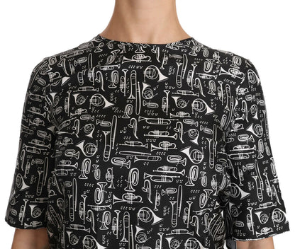 Dolce &amp; Gabbana - Chemisier en soie à imprimé trompette exquis