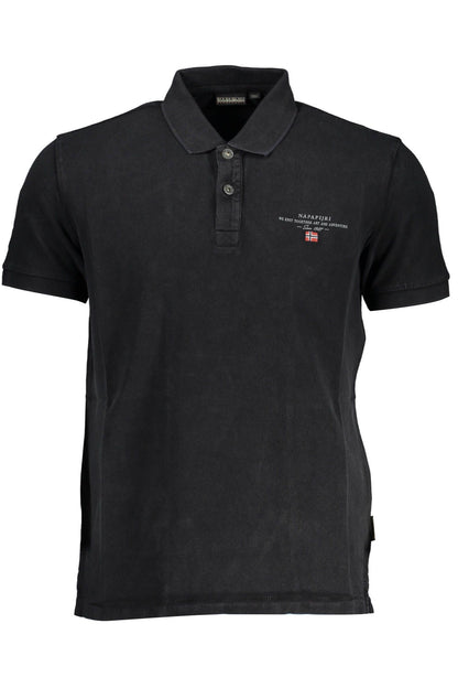Napapijri Classic Black Embroidered Polo Shirt by Napapijri
