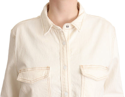 Polo blanc élégant à manches longues et col Levi's