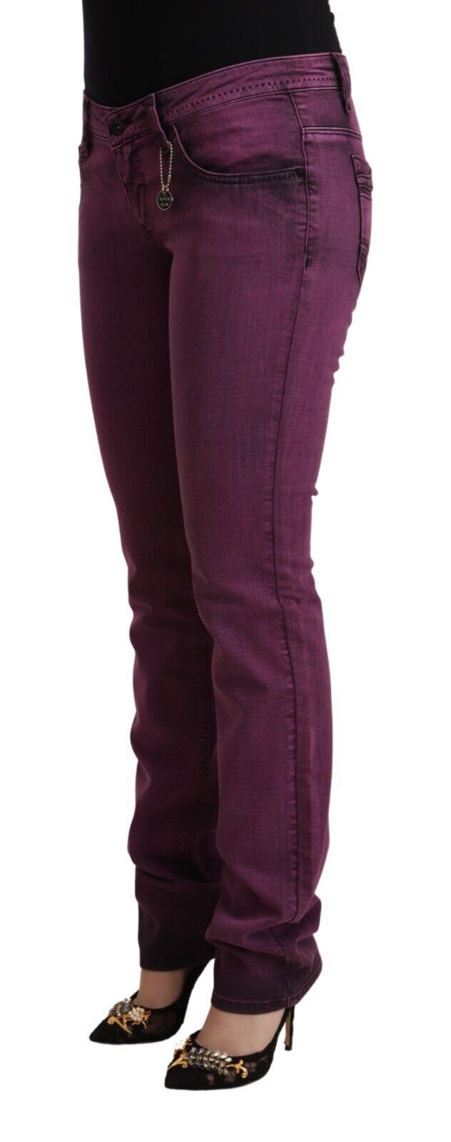 Costume National Purple Cotton Stretch Slim Fit Denim Jeans by Costume National