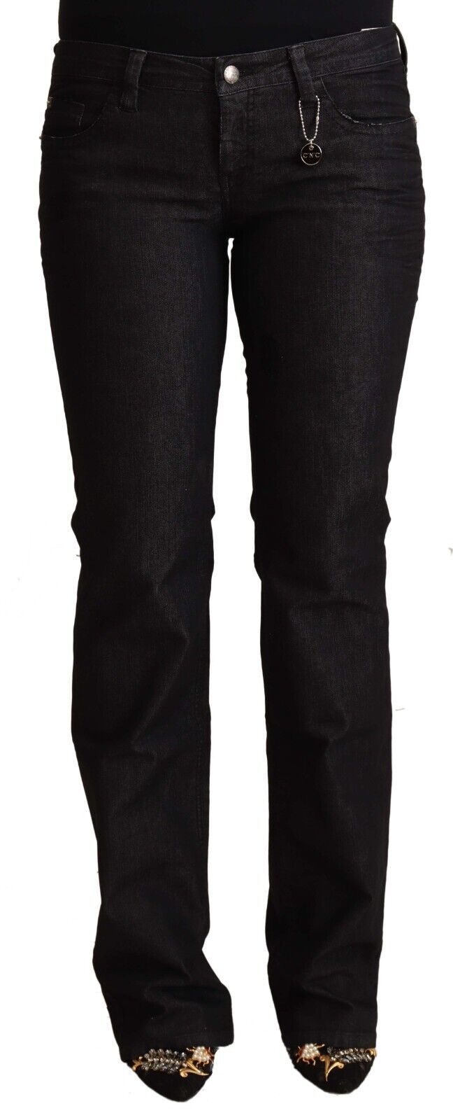 Costume National Black Cotton Low Waist Skinny Jeans by Costume National