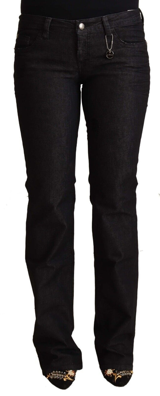 Costume National Black Cotton Low Waist Skinny Jeans by Costume National