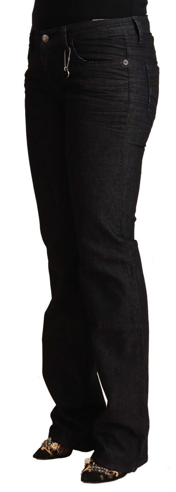 Costume National Black Cotton Low Waist Skinny Jeans by Costume National