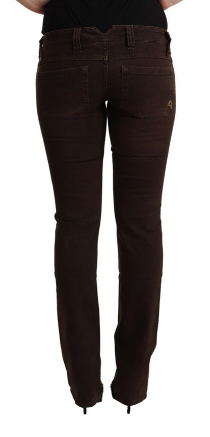 CYCLE Brown Cotton Stretch Low Waist Slim Fit Denim Jeans by CYCLE