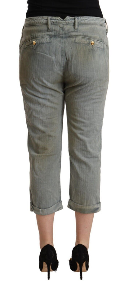 CYCLE Gray 100% Cotton Mid Waist Skinny Cropped Pants by CYCLE
