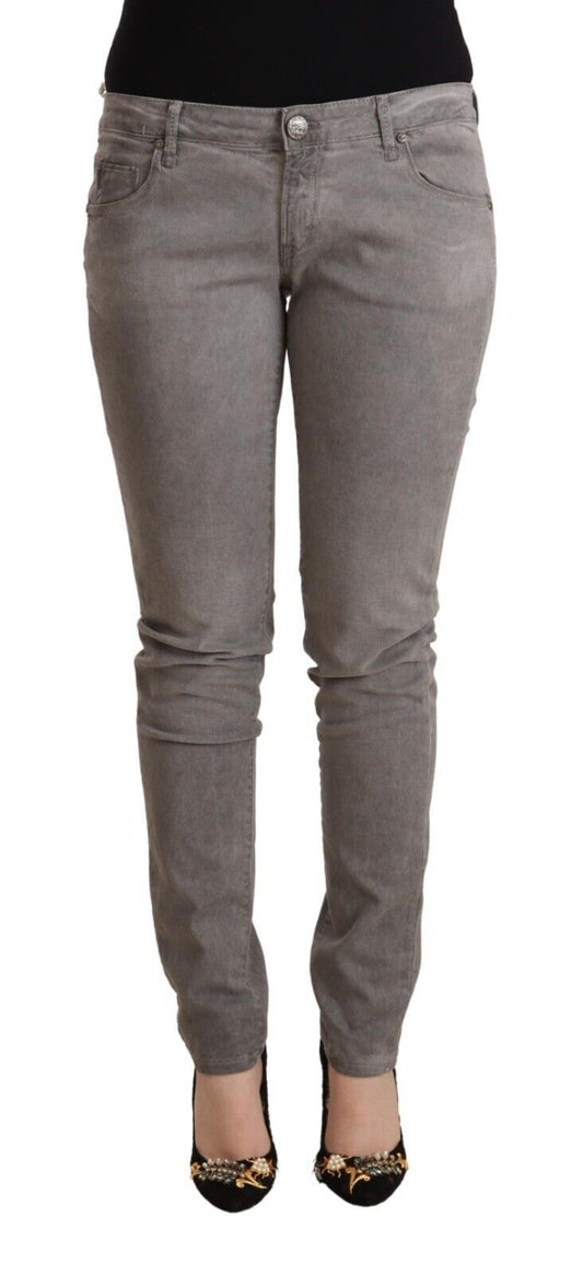 Huit jeans skinny taille basse gris élégants