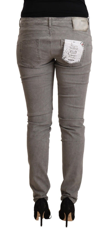 Huit jeans skinny taille basse gris élégants