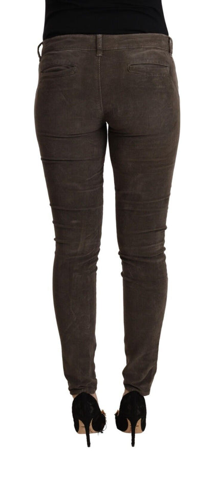 Eight Brown Cotton Slim Fit Denim Low Waist Jeans