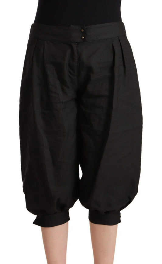 GF Ferre Black Viscose Cropped Harem Pants by GF Ferre