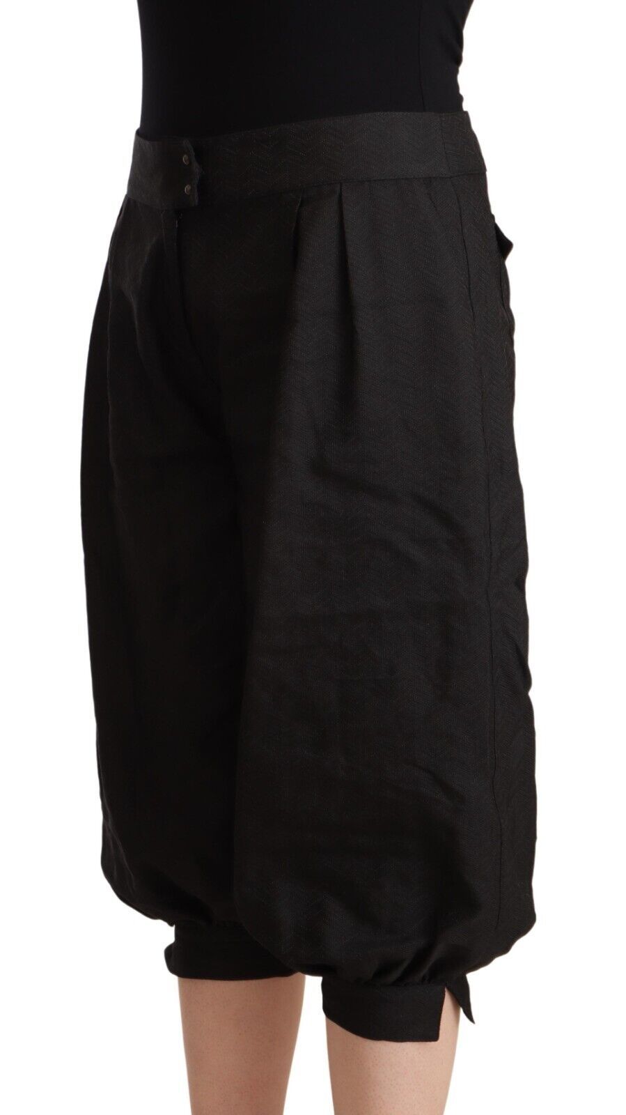 GF Ferre Black Viscose Cropped Harem Pants by GF Ferre
