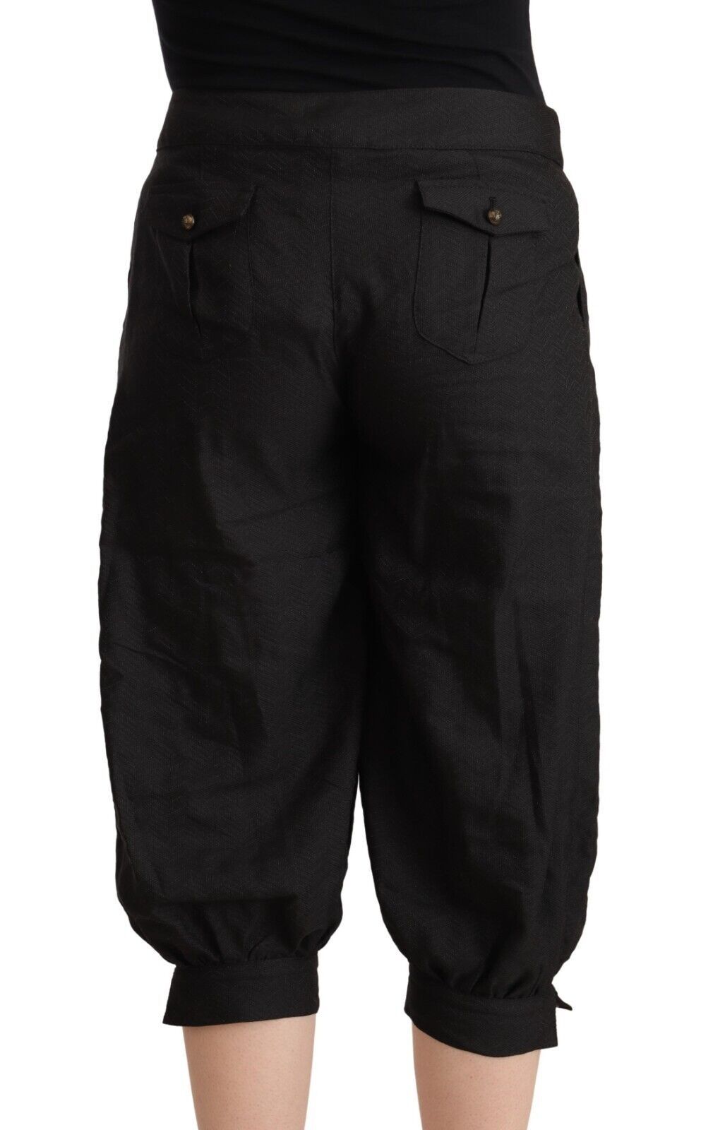 GF Ferre Black Viscose Cropped Harem Pants by GF Ferre
