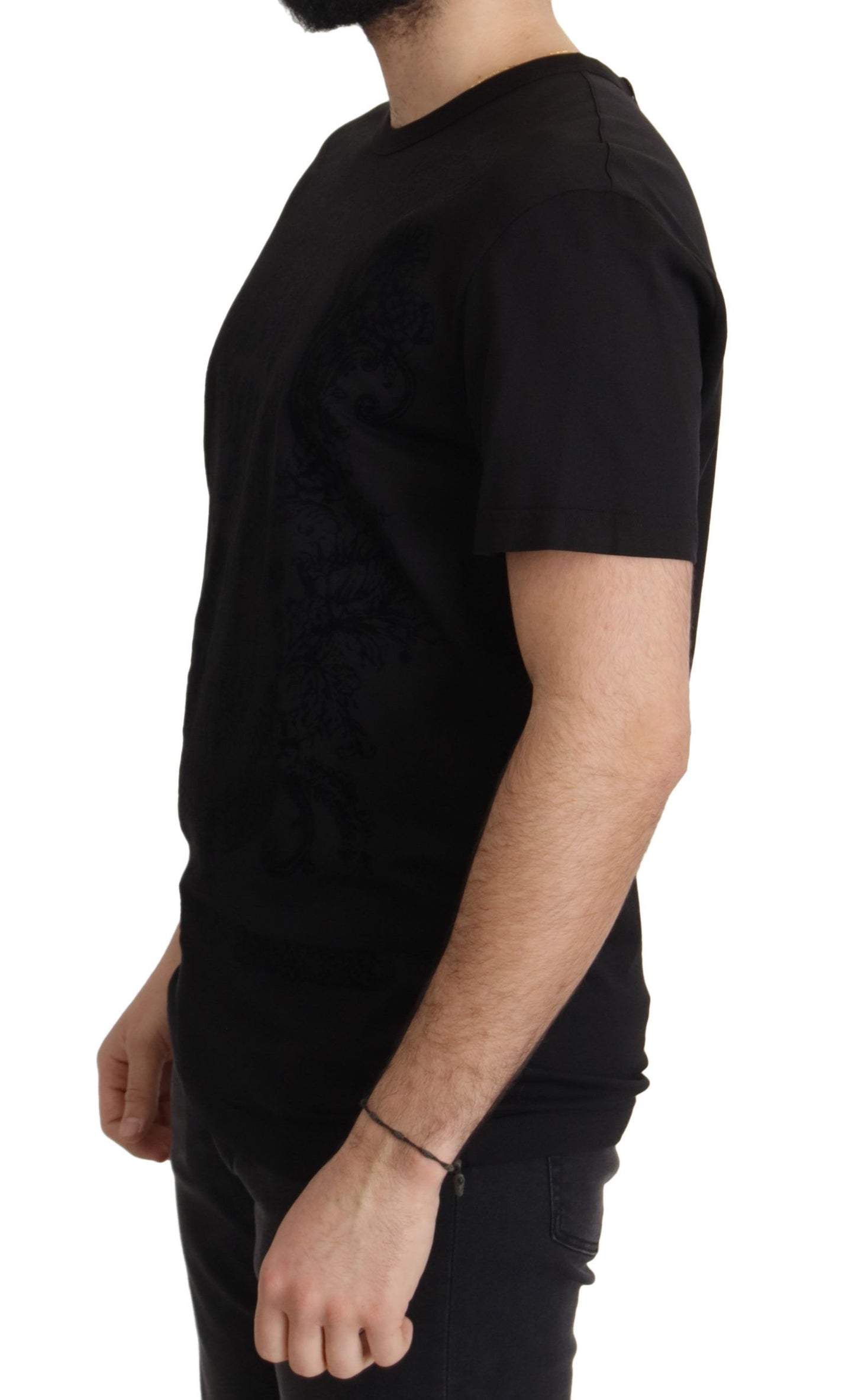 T-shirt ras du cou baroque noir élégant Dolce &amp; Gabbana