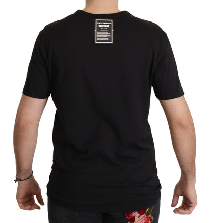 T-shirt ras du cou baroque noir élégant Dolce &amp; Gabbana