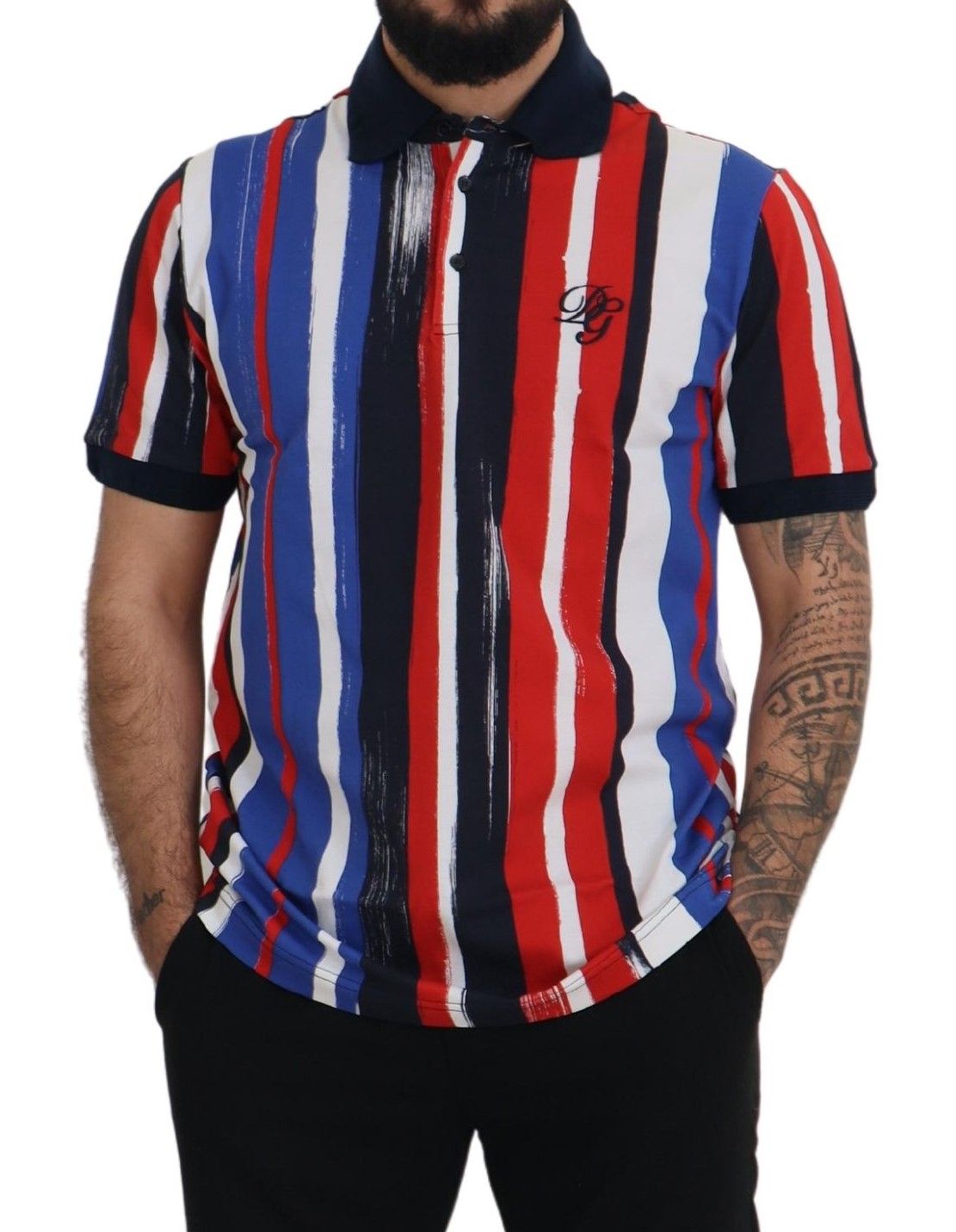 Polo élégant en coton à rayures Dolce &amp; Gabbana