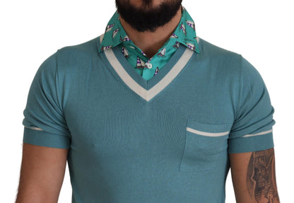 Polo Dolce &amp; Gabbana élégant en soie avec imprimé col bateau