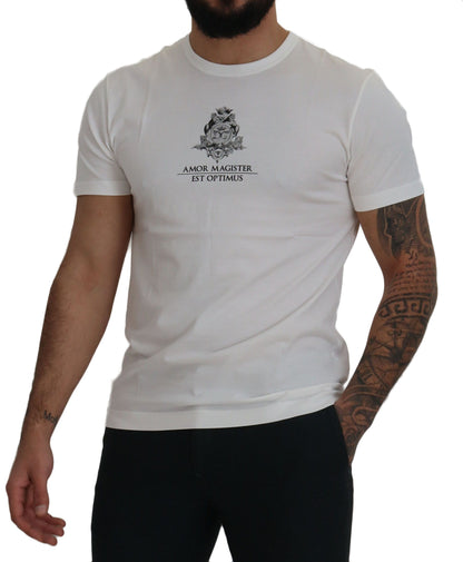 T-shirt en coton blanc à imprimé logo Dolce &amp; Gabbana Chic