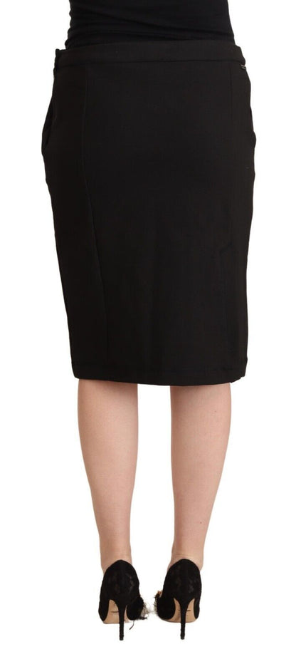 Jupe crayon noire chic GF Ferre longueur genou