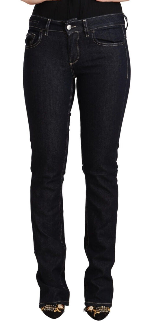 GF Ferre Black Cotton Stretch Low Waist Skinny Denim Jeans by GF Ferre