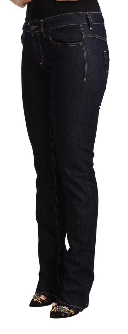 GF Ferre Black Cotton Stretch Low Waist Skinny Denim Jeans by GF Ferre