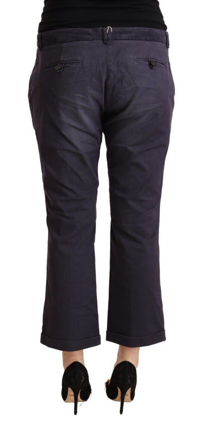 Jucca Black Low Waist Folded Hem Flared Cropped Pants by Jucca