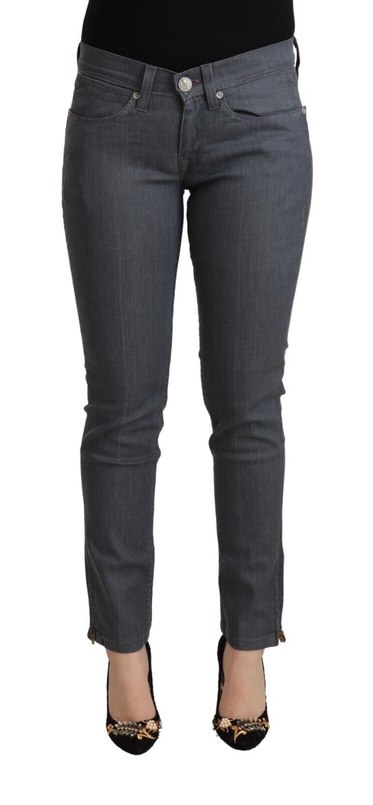 Levi's Gray Cotton Low Waist Skinny Denim Jeans by Levi's