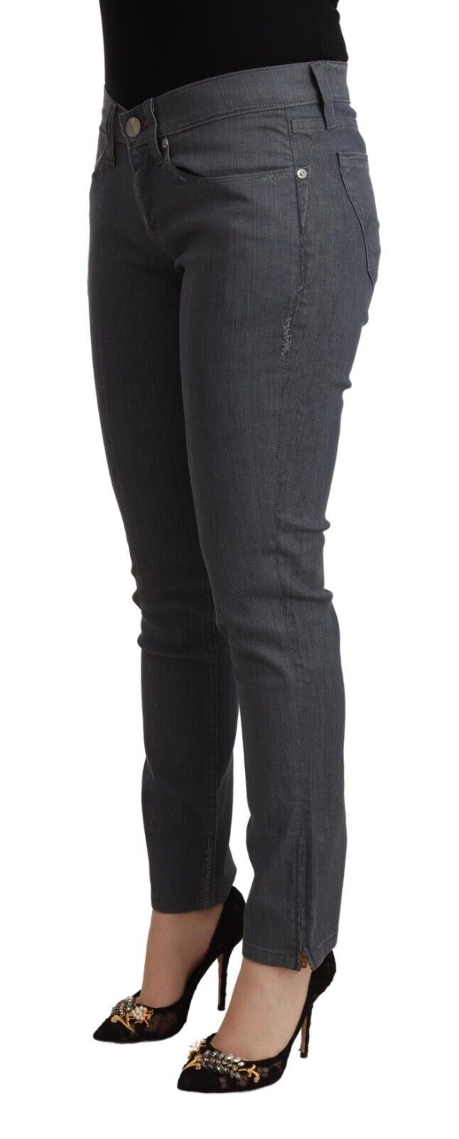Levi's Gray Cotton Low Waist Skinny Denim Jeans by Levi's