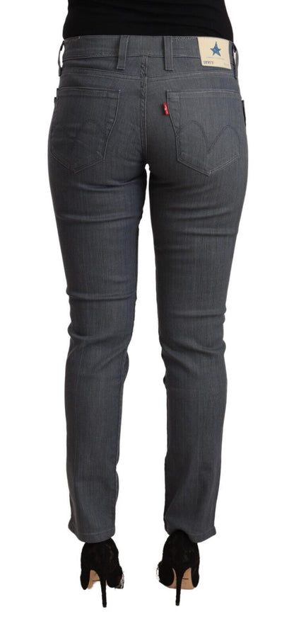 Levi's Gray Cotton Low Waist Skinny Denim Jeans by Levi's