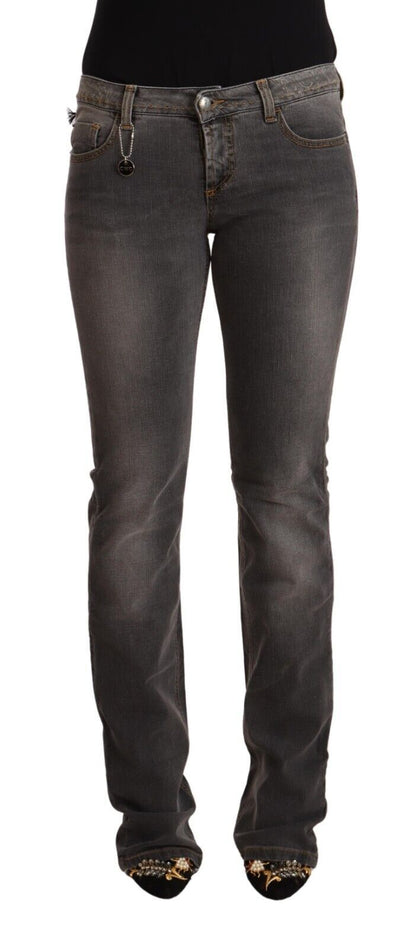 Costume National Gray Washed Low Waist Straight Denim Jeans by Costume National