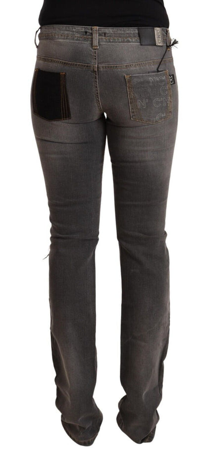 Costume National Gray Washed Low Waist Straight Denim Jeans by Costume National