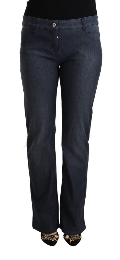 MARGHI LO' Dark Blue Cotton Straight Denim Jeans by MARGHI LO'