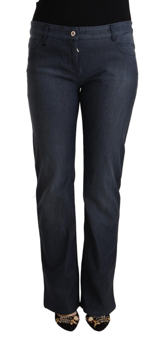 MARGHI LO' Dark Blue Cotton Straight Denim Jeans by MARGHI LO'