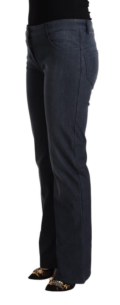MARGHI LO' Dark Blue Cotton Straight Denim Jeans by MARGHI LO'