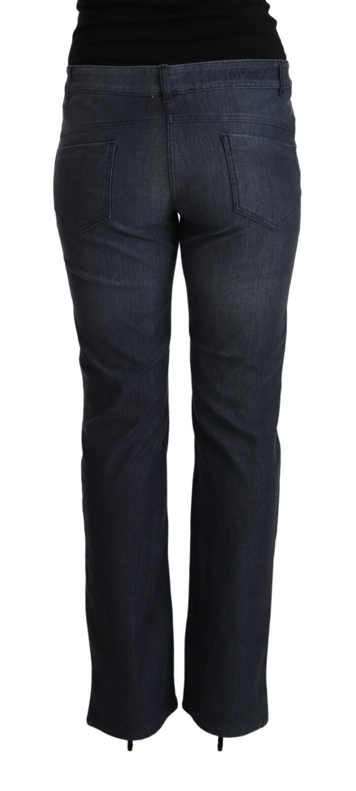 MARGHI LO' Dark Blue Cotton Straight Denim Jeans by MARGHI LO'