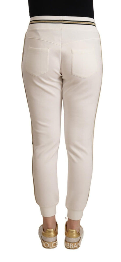 Patrizia Pepe White Polyester Mid Waist Jogger Pants by Patrizia Pepe