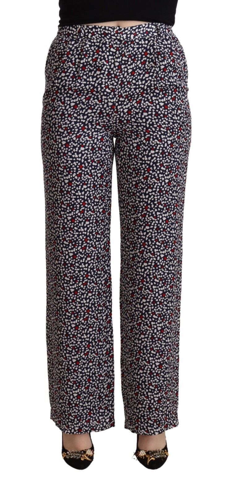 Michael Kors Black High Waist Printed Straight Pants by Michael Kors