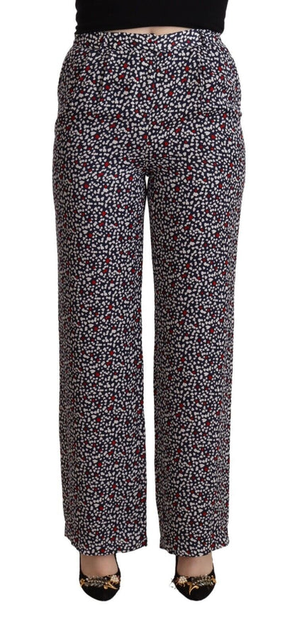 Michael Kors Black High Waist Printed Straight Pants by Michael Kors